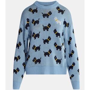 Netflix Stranger Things Scottie Dog Sweater Blue from No Boundaries, Women's NWT